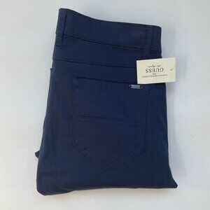 Guess Men’s Ledger Sateen Pants Slim Straight Navy Size 31